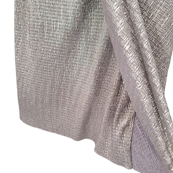 Connected Apparel Shimmer Midi Sleeveless Faux Wrap semi formal Dress Size 6 - Picture 7 of 12